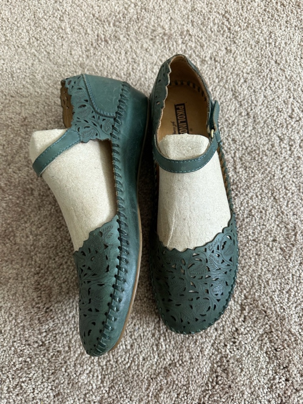 PIKOLINOS Puerto Vallarta Teal Green Maryjane Leather Shoes - Picture 2 of 11